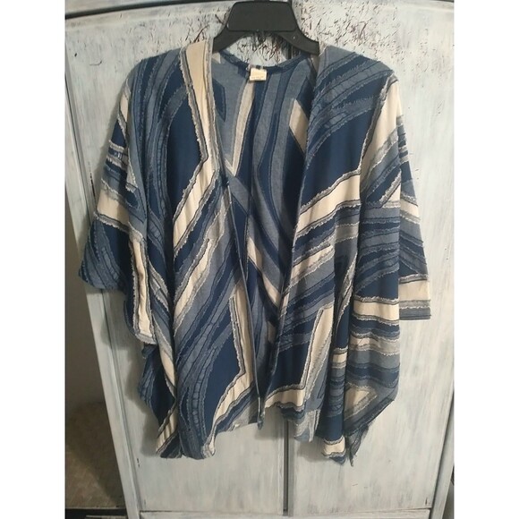 Bohemian Freyed Wide Sleeve Open Cardigan Osfm Beachy Summer - Picture 1 of 6